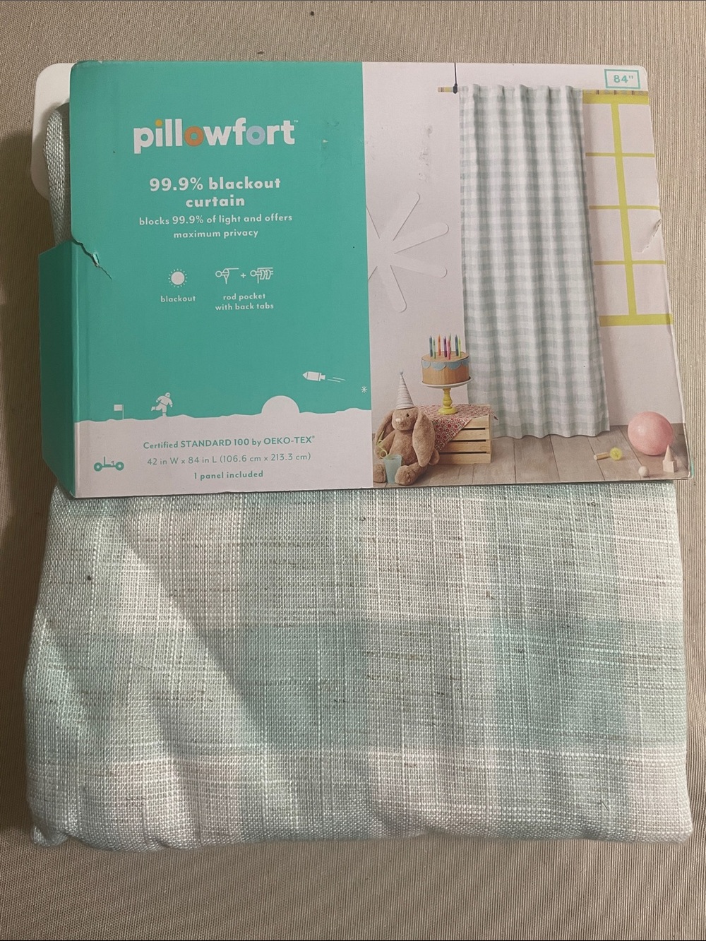 Mint Green Blackout Curtain Panel - 1